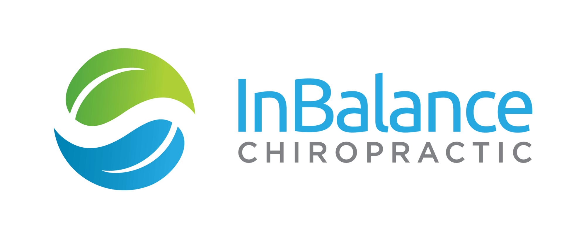 InBalance Chiropractic business logo with an abstract yin-yang
