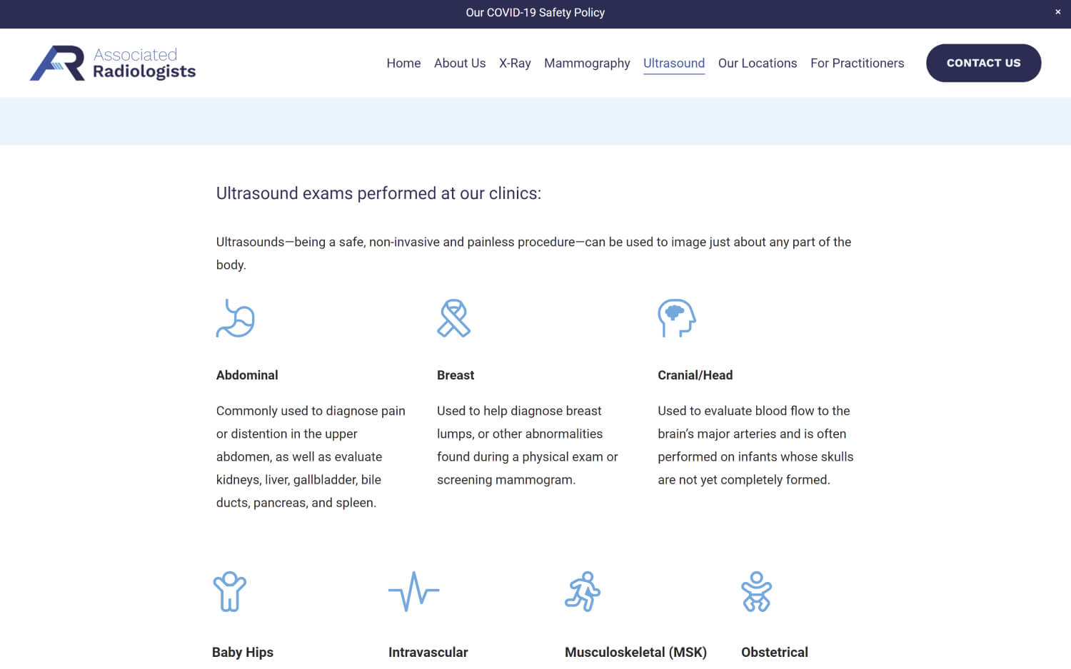 Landing page design - Squarespace website for the health care industry
