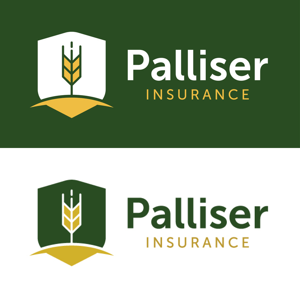 Vintage badge logo with a strand of wheat inside a shield