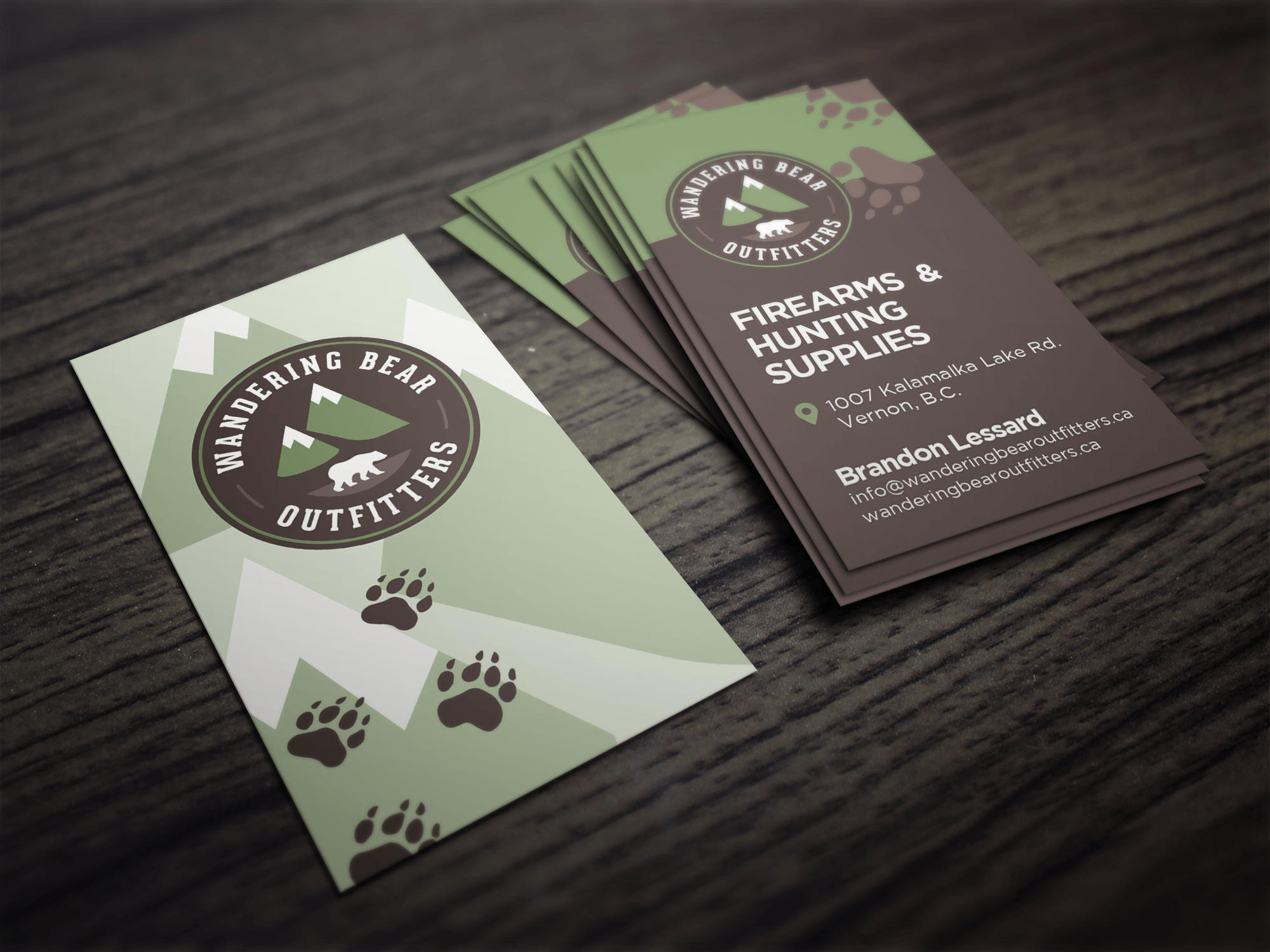 Business Card Design - Wandering Bear Outfitters Vernon