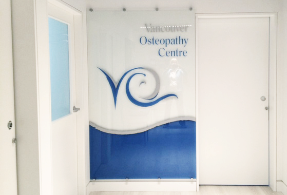 Wall sign for Vancouver Osteopathy Cente