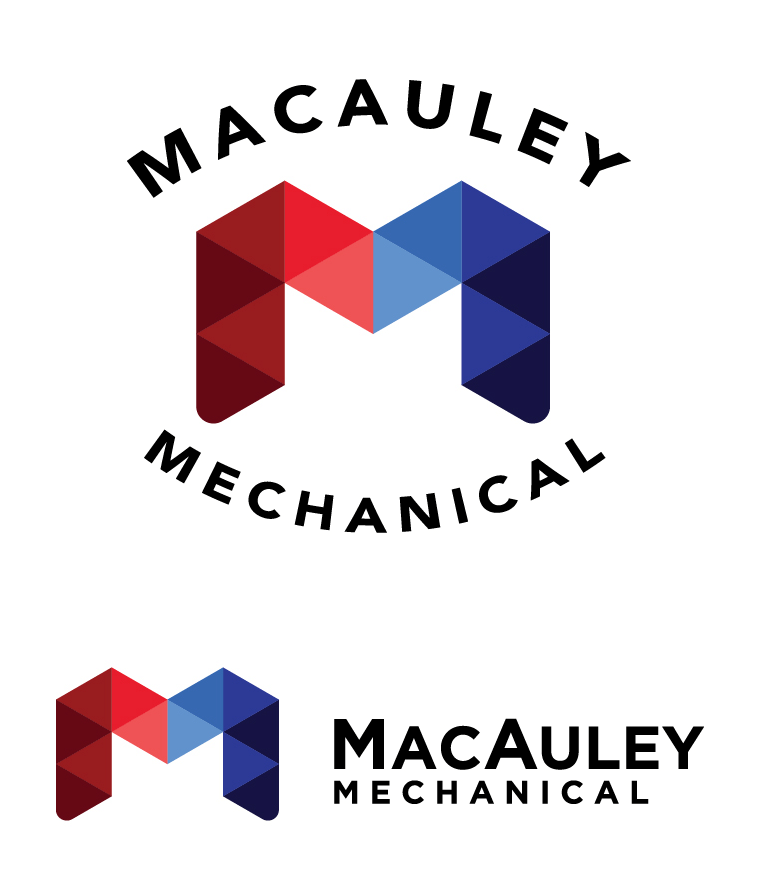 Abstract logo for MacAuley Mechnical with the company name and a stylized M