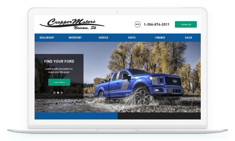 Cropper Motors Auto Sales Custom Squarespace Website