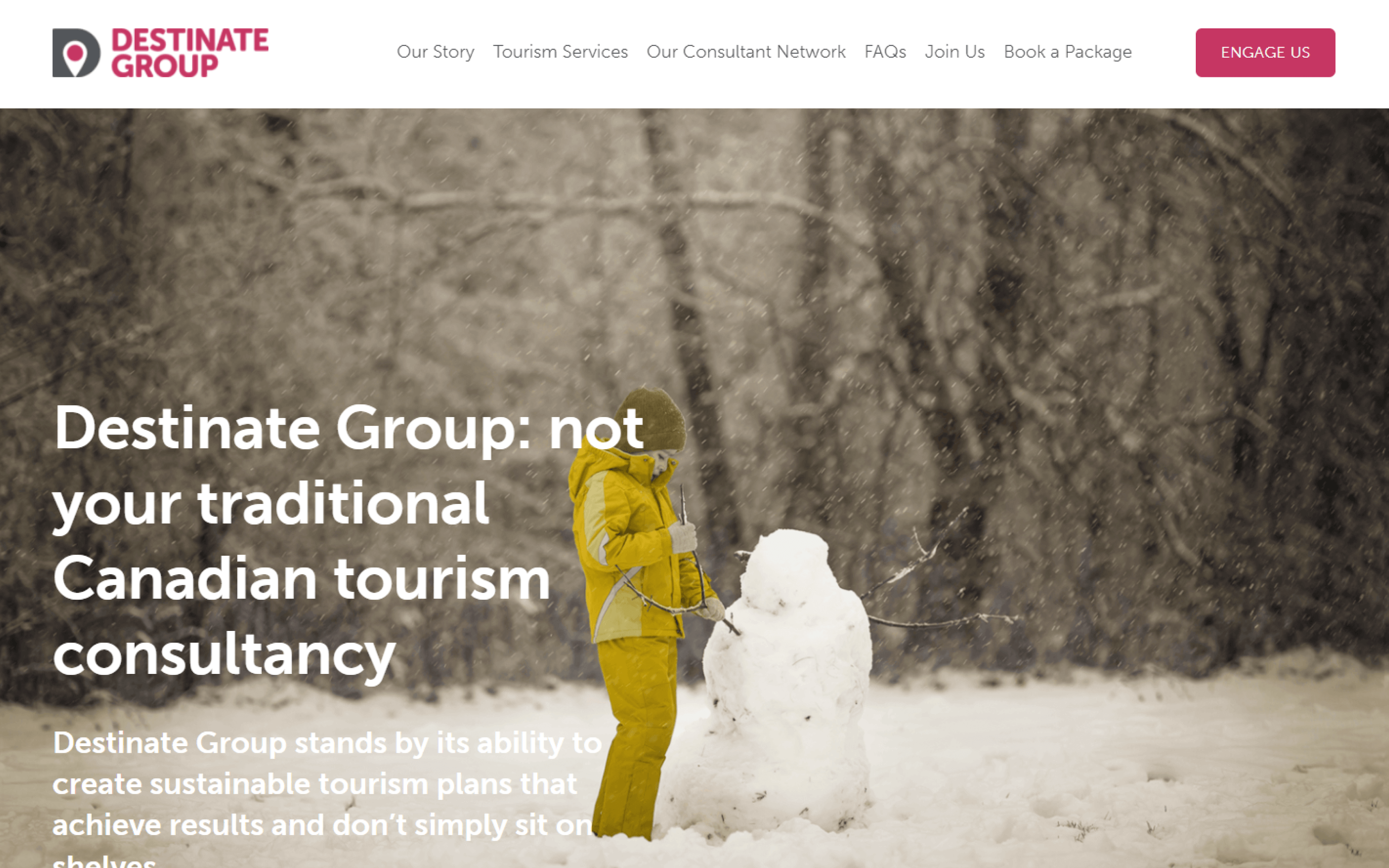 Destinate Group - Custom Squarespace website created by Lesia Design and Digital