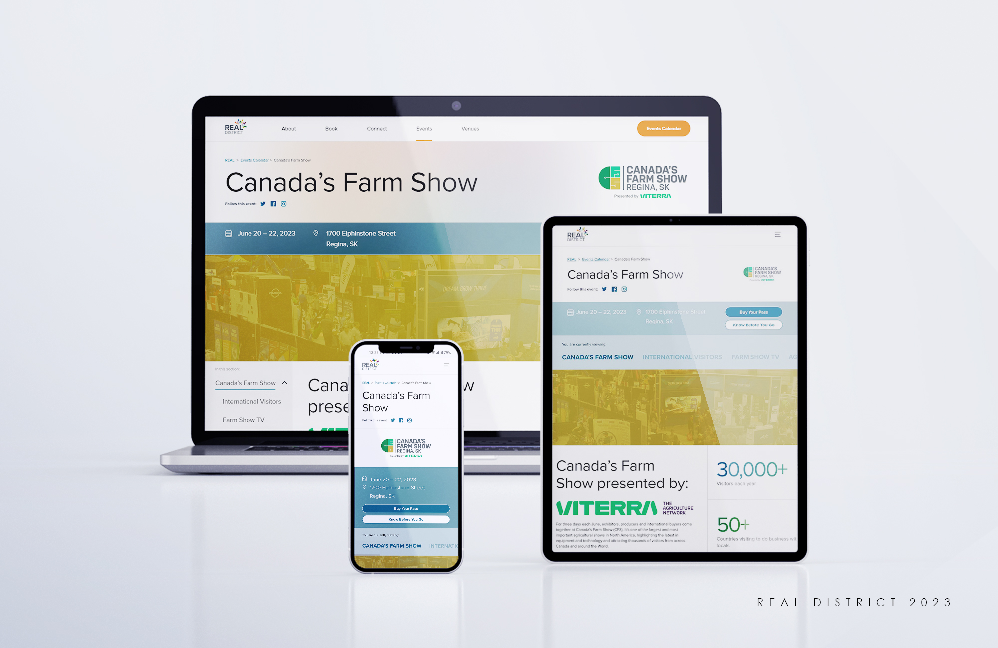 Canada's Farm Show web mockup after the REAL District website redesign