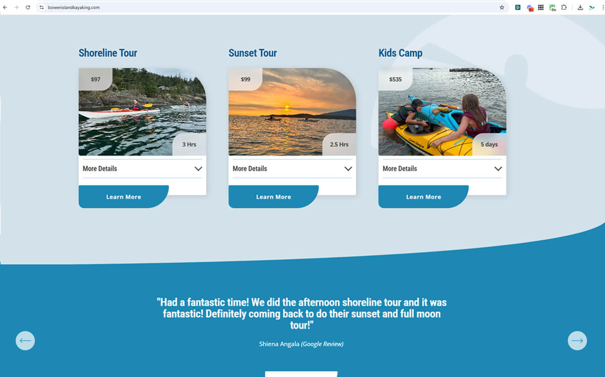 bowen4 Squarespace Website for Kayaking Rental Website