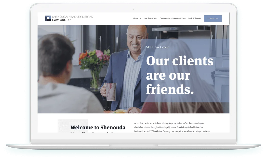 SHD Law Group - custom Squarespace site on Desktop